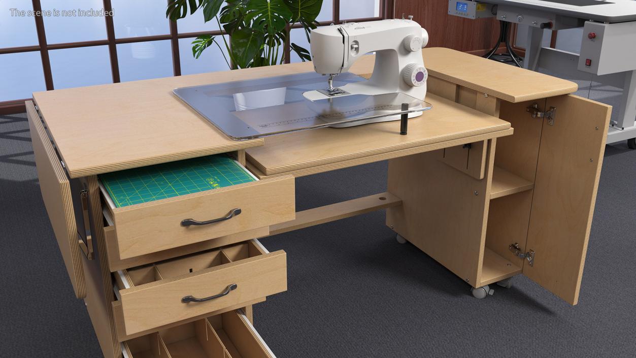 Horn Sewing Machine Cabinet 3D