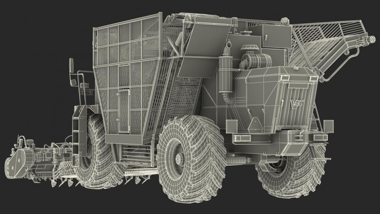 3D Self Propelled Sugar Beet Harvester Dusty