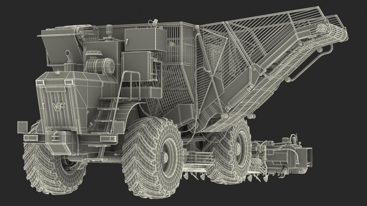 3D Self Propelled Sugar Beet Harvester Dusty