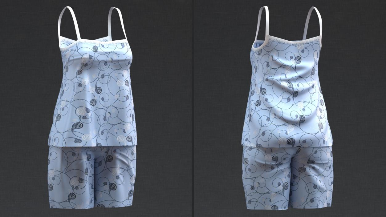 3D model Elderly Woman in Pijama Rigged