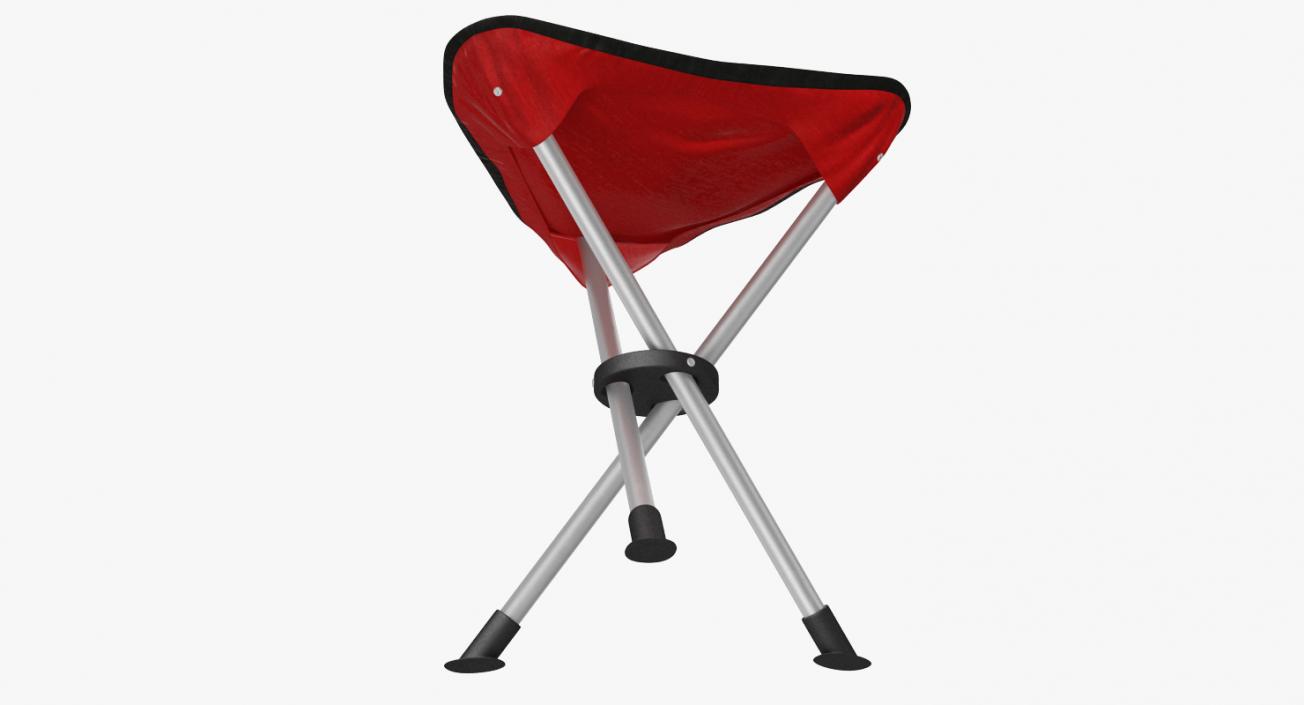 3D model Folding Tripod Fishing Camping Chair Red