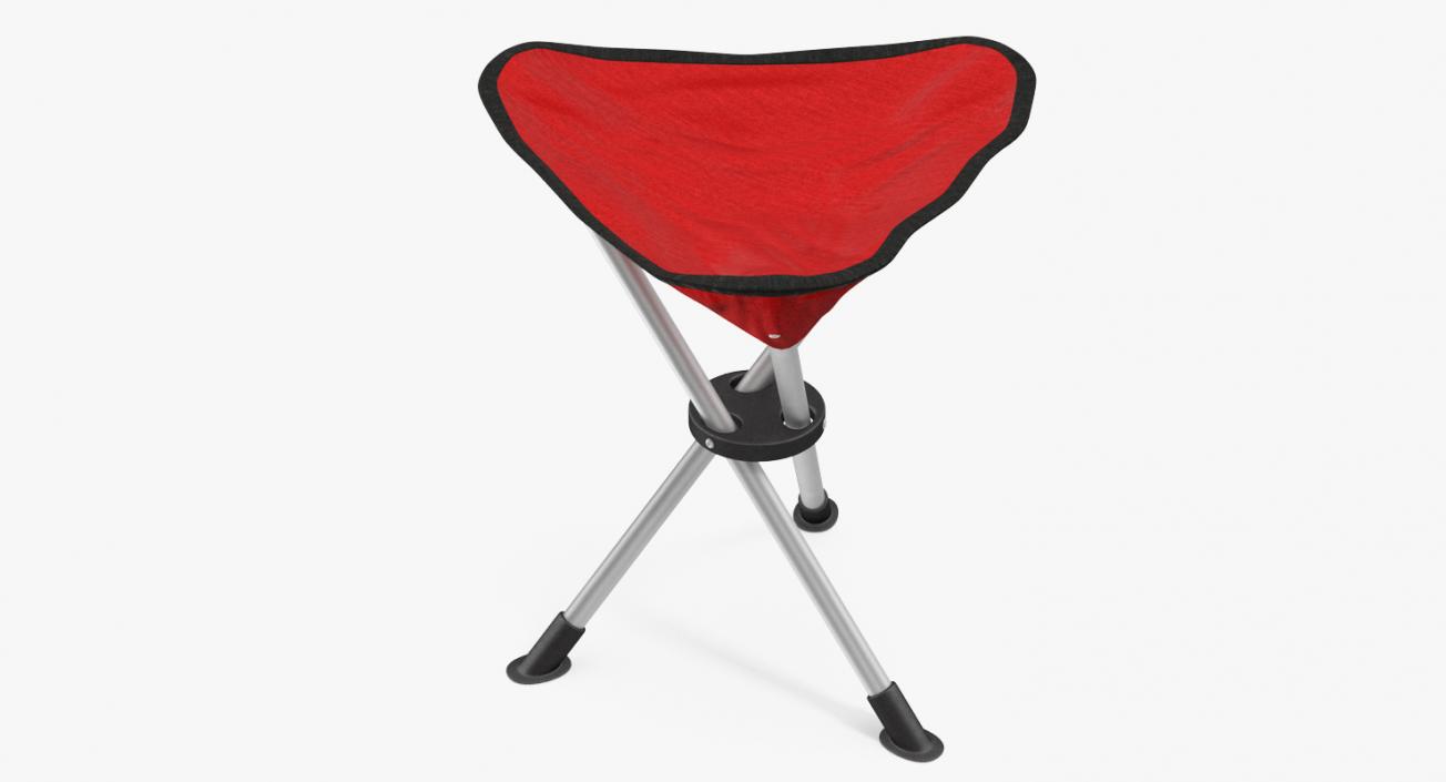 3D model Folding Tripod Fishing Camping Chair Red