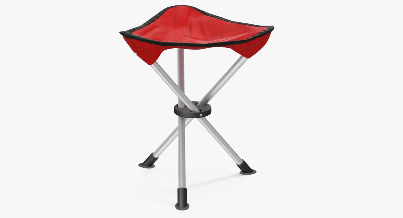 3D model Folding Tripod Fishing Camping Chair Red