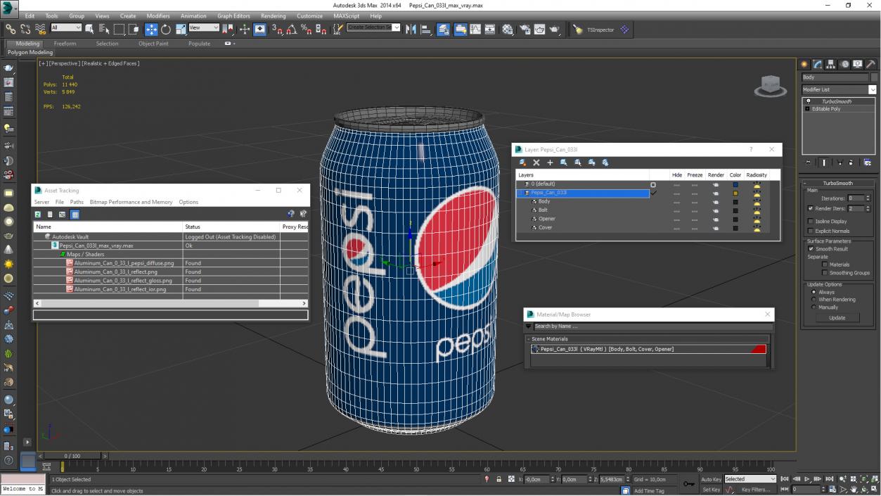 Pepsi Can 033l 3D model