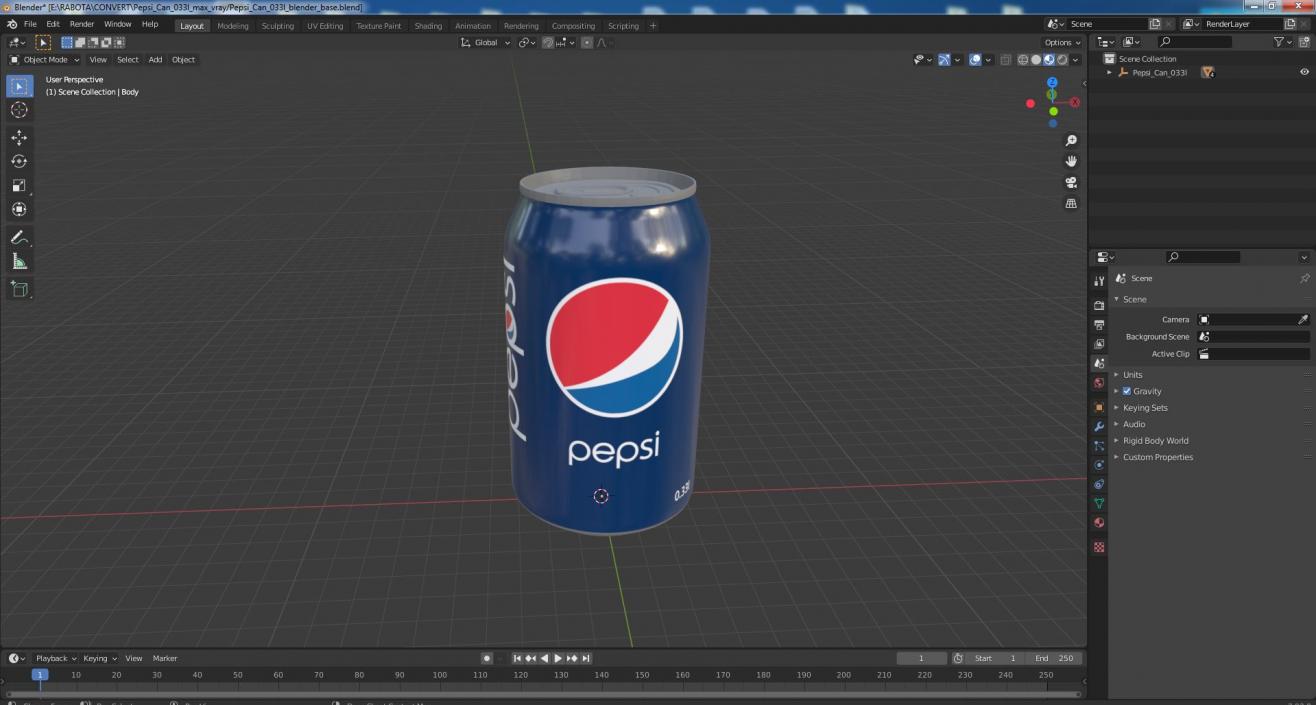 Pepsi Can 033l 3D model