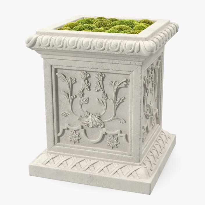 Planter Box With Moss Garden h50 3D