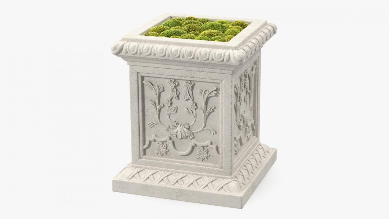 Planter Box With Moss Garden h50 3D