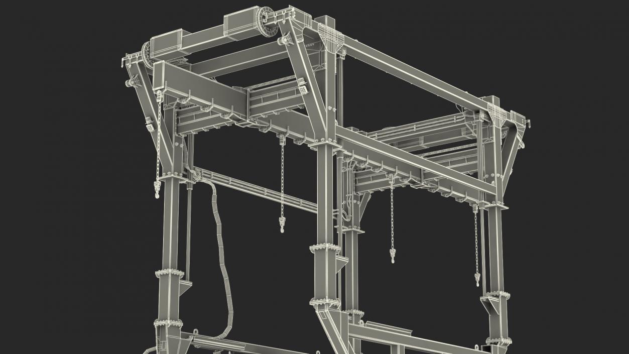 Combi-SC Range Straddle Carrier Clean Rigged 3D model