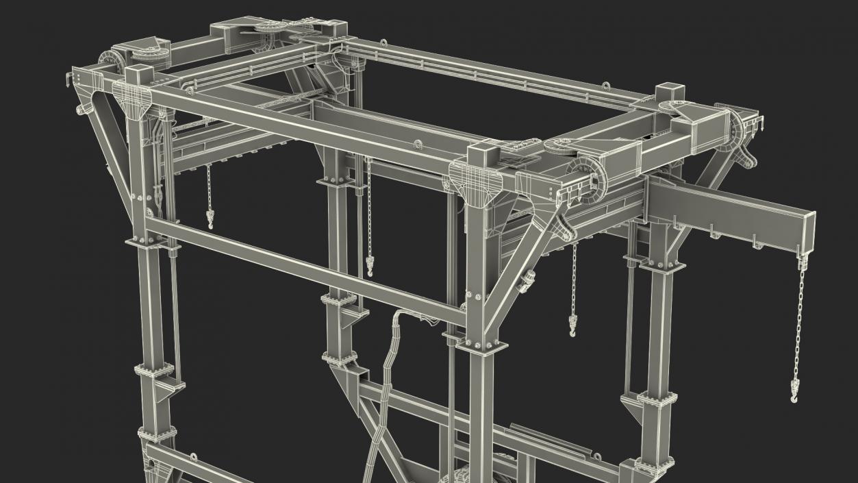 Combi-SC Range Straddle Carrier Clean Rigged 3D model