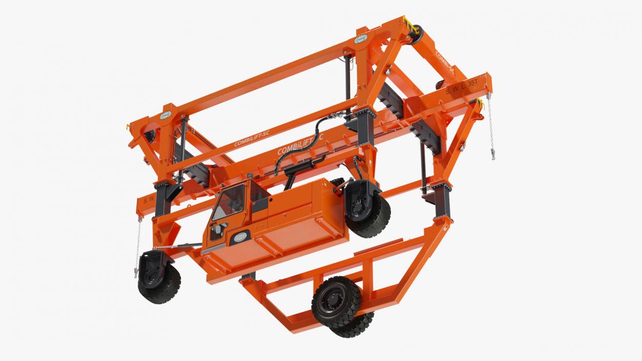 Combi-SC Range Straddle Carrier Clean Rigged 3D model