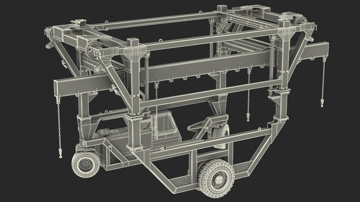 Combi-SC Range Straddle Carrier Clean Rigged 3D model