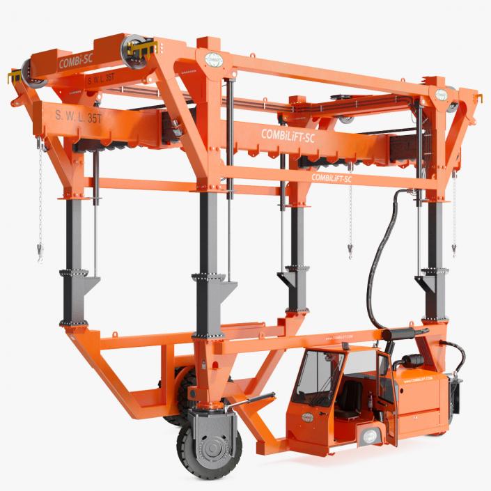 Combi-SC Range Straddle Carrier Clean Rigged 3D model