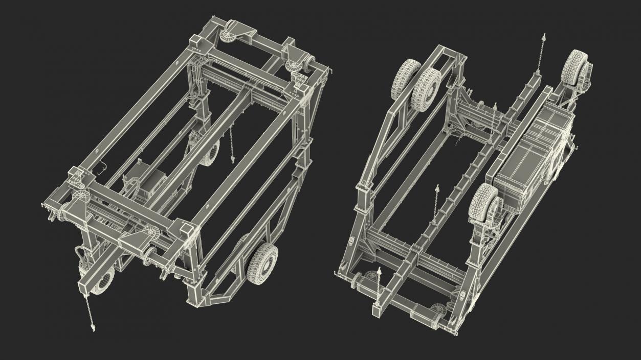 Combi-SC Range Straddle Carrier Clean Rigged 3D model