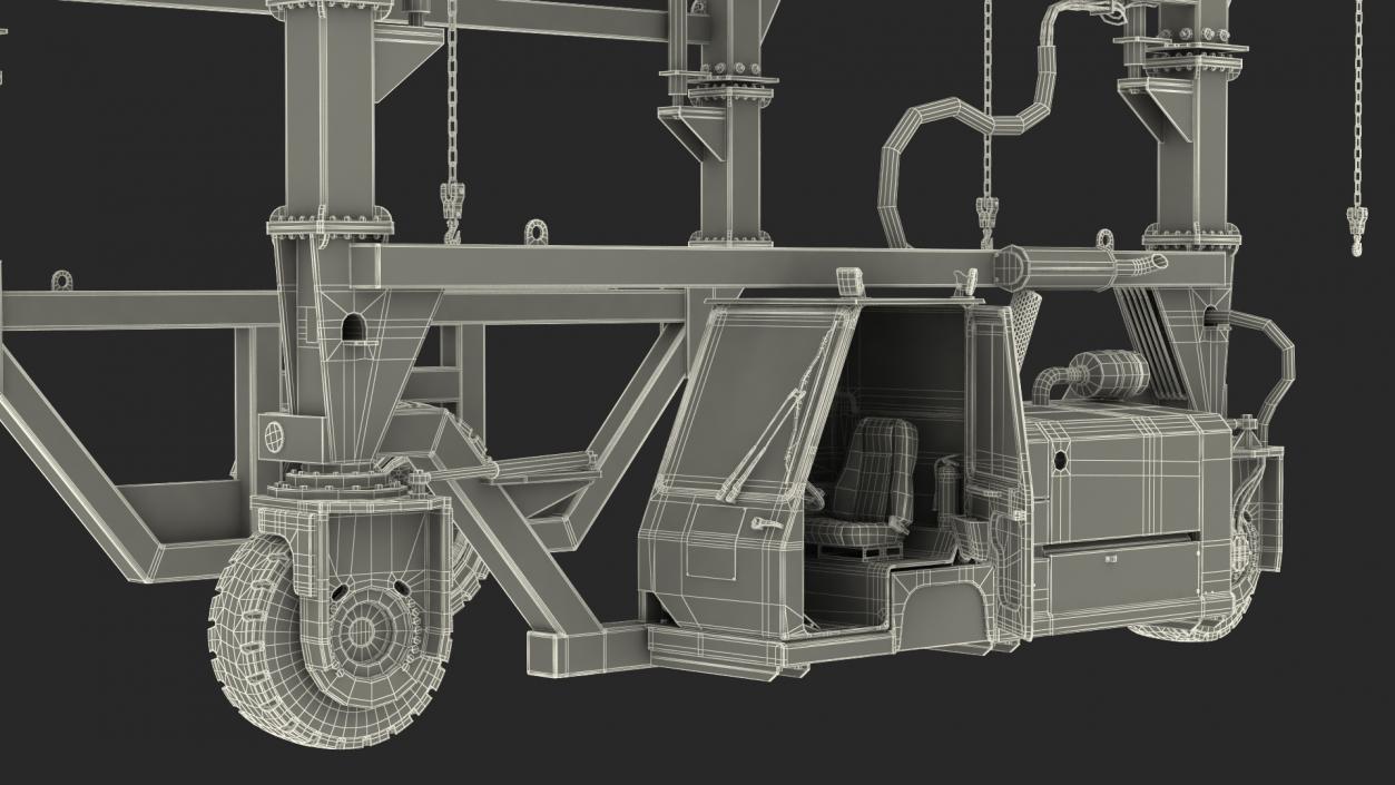 Combi-SC Range Straddle Carrier Clean Rigged 3D model