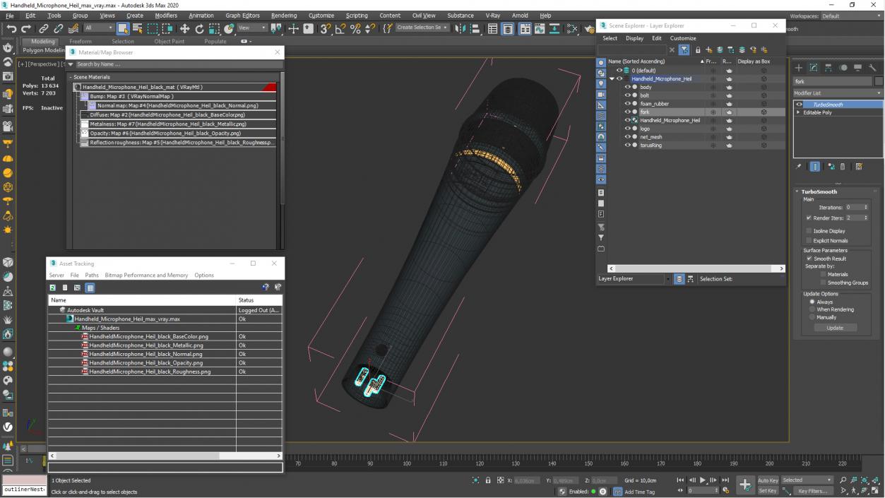 Handheld Microphone Heil 3D model