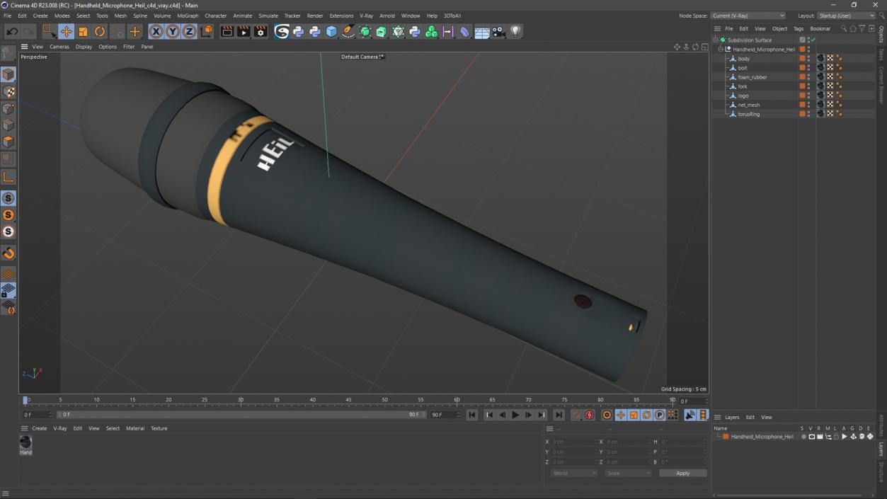 Handheld Microphone Heil 3D model