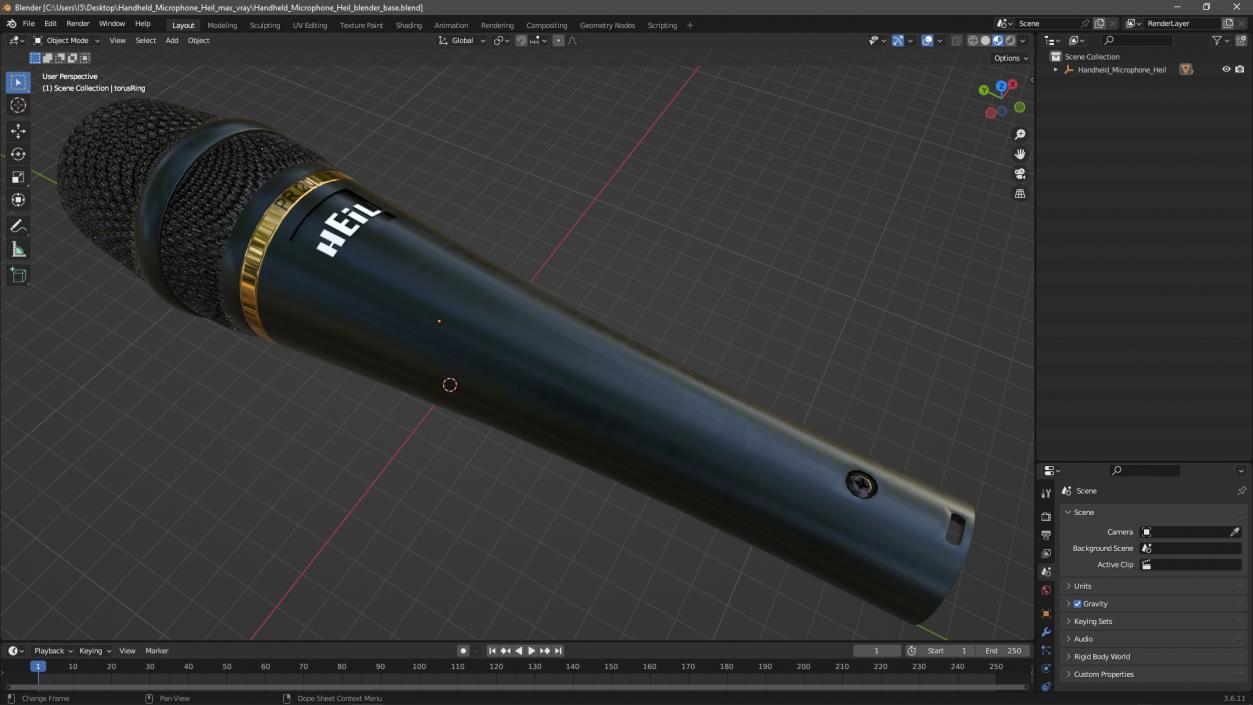 Handheld Microphone Heil 3D model