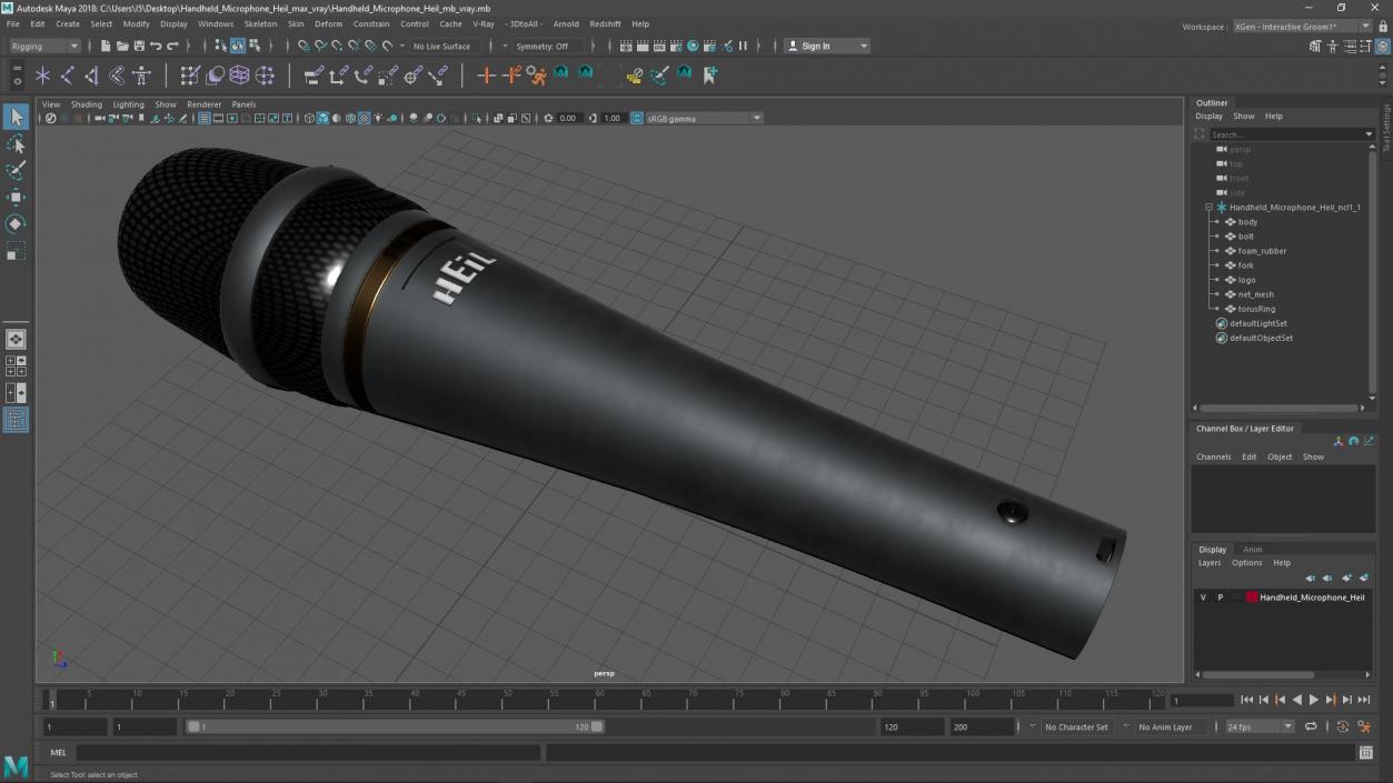 Handheld Microphone Heil 3D model