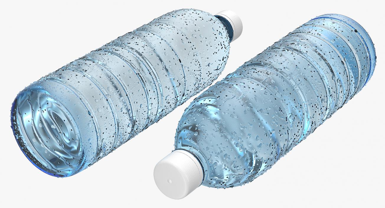 Water Bottle Covered With Condensation Drops 3D model