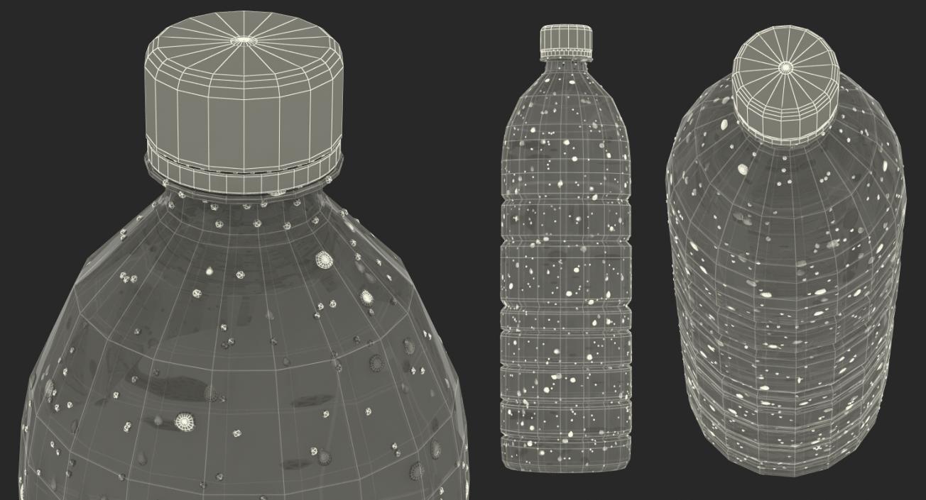 Water Bottle Covered With Condensation Drops 3D model