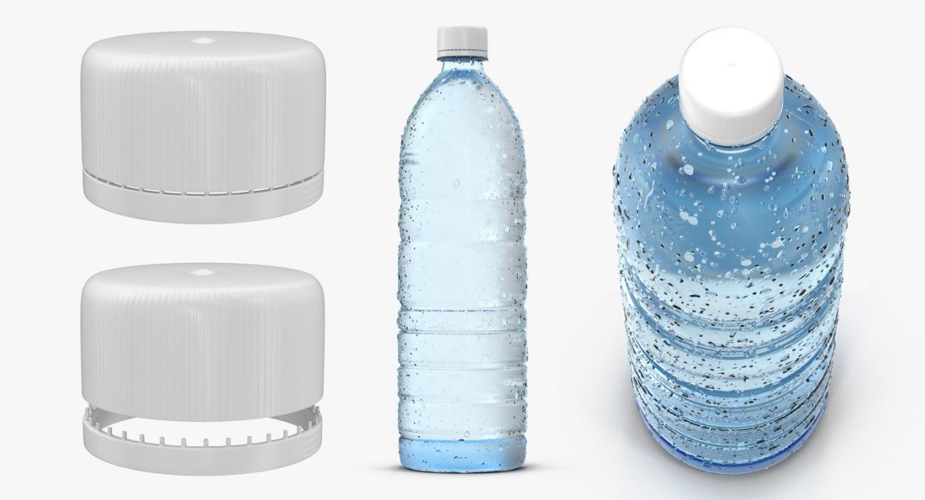 Water Bottle Covered With Condensation Drops 3D model