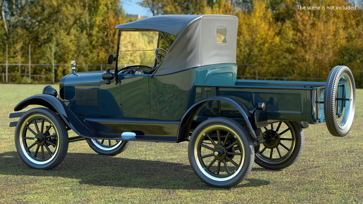 3D model Ford Model T Roadster Pickup Rigged