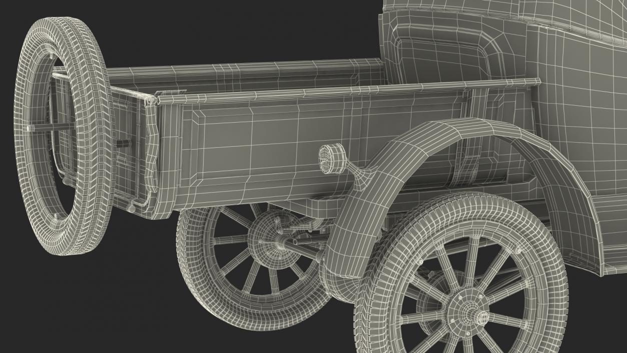 3D model Ford Model T Roadster Pickup Rigged