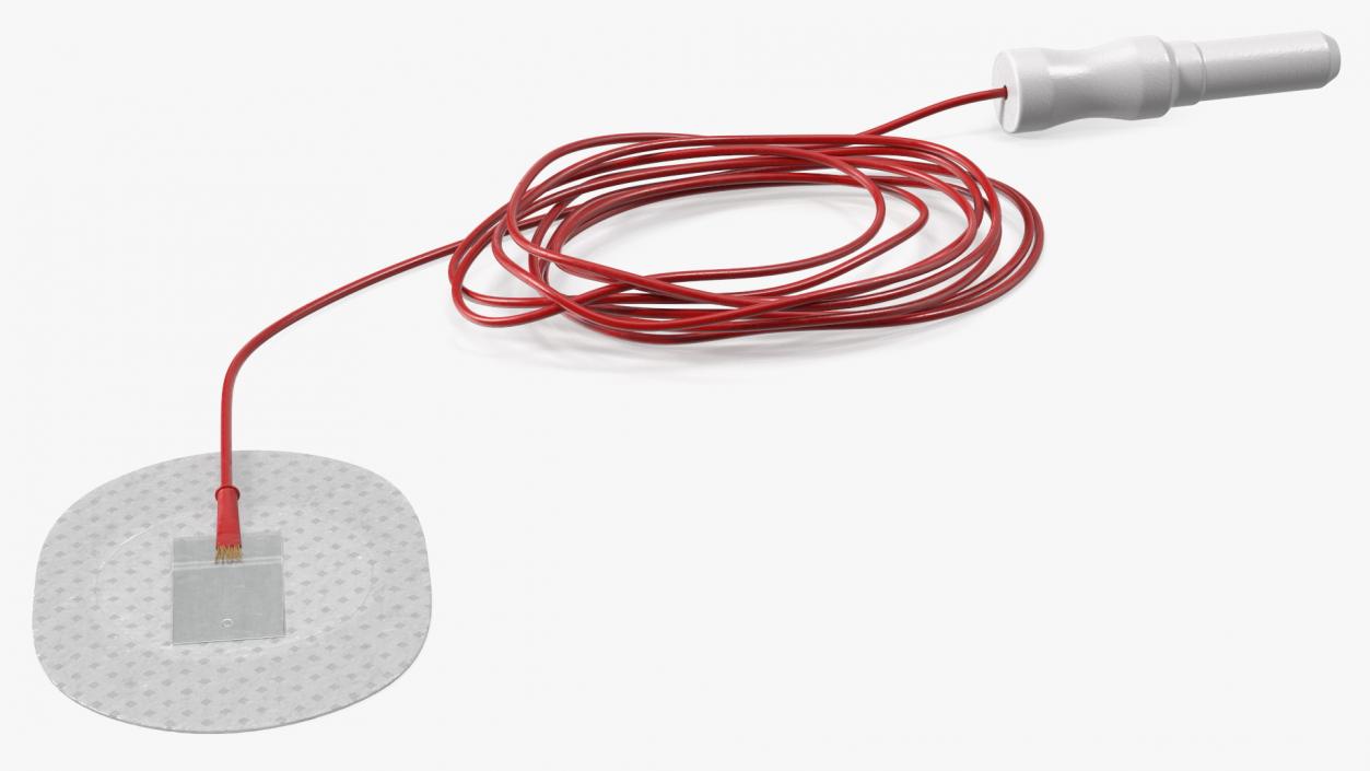 3D Rolled Red Wire with Surface Electrode model