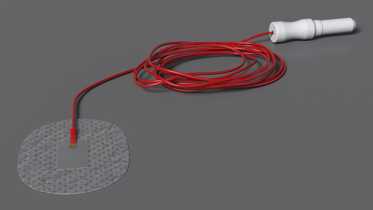 3D Rolled Red Wire with Surface Electrode model