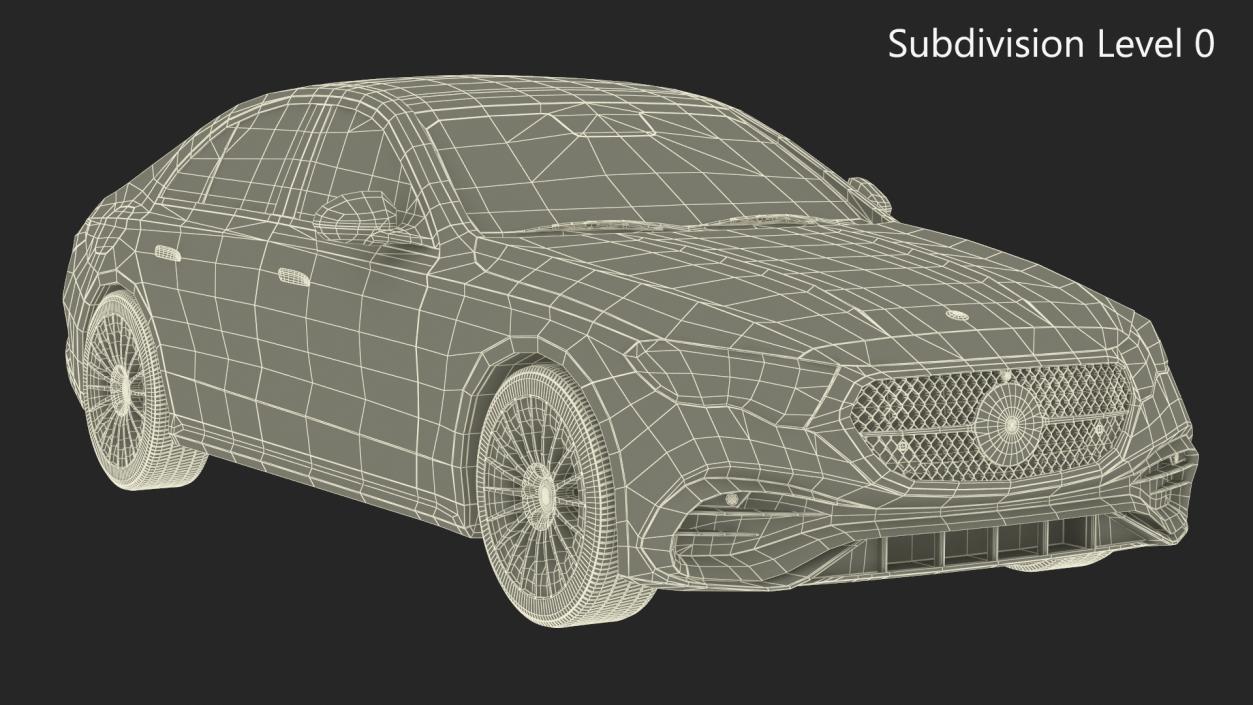 3D White 2023 Mercedes E-Class Simple Interior model