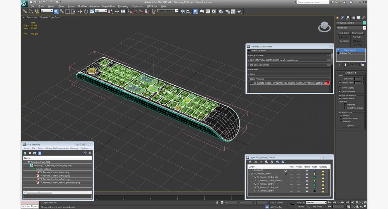 3D model Samsung TV Remote Control