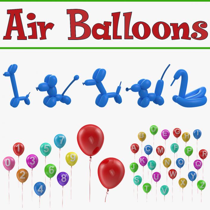 3D Air Balloons Collection model