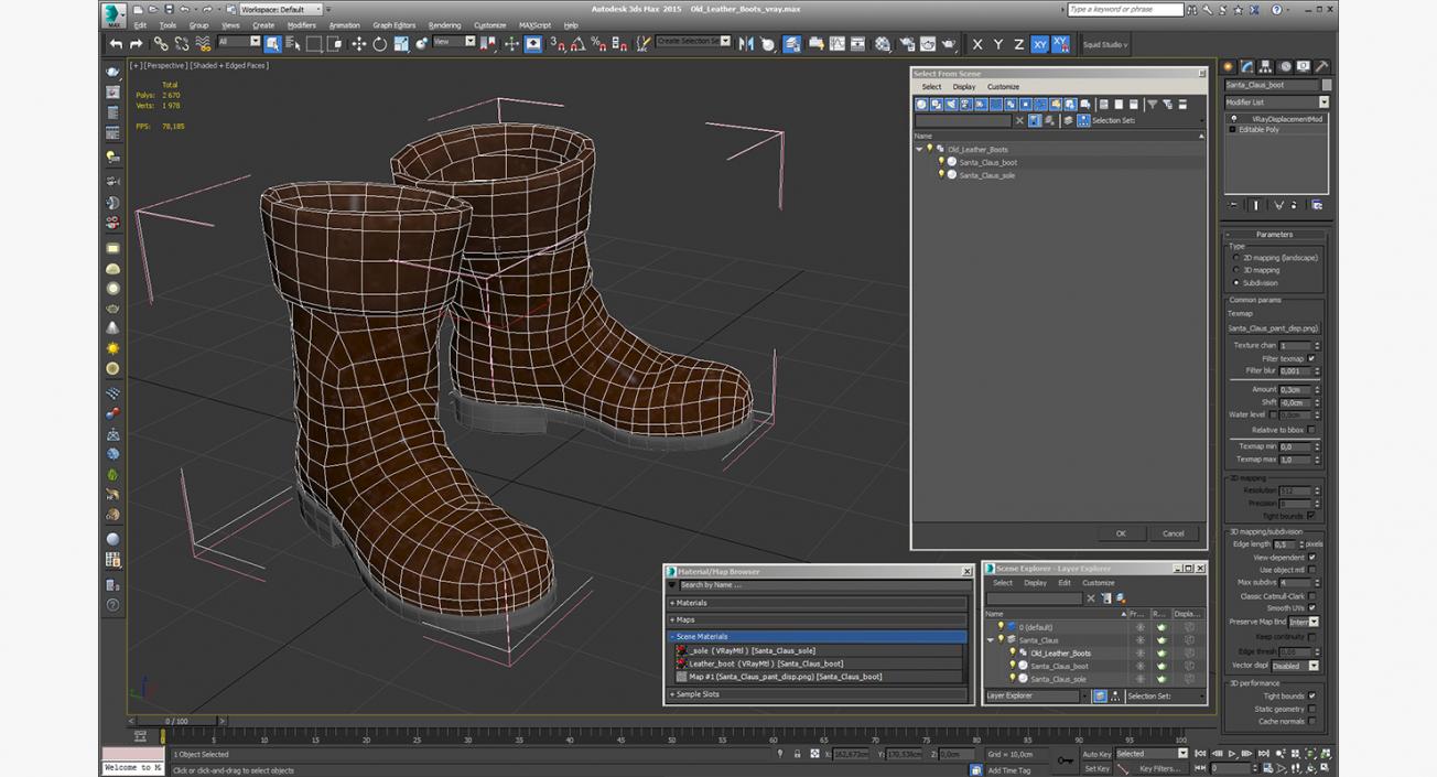 Old Leather Boots 3D