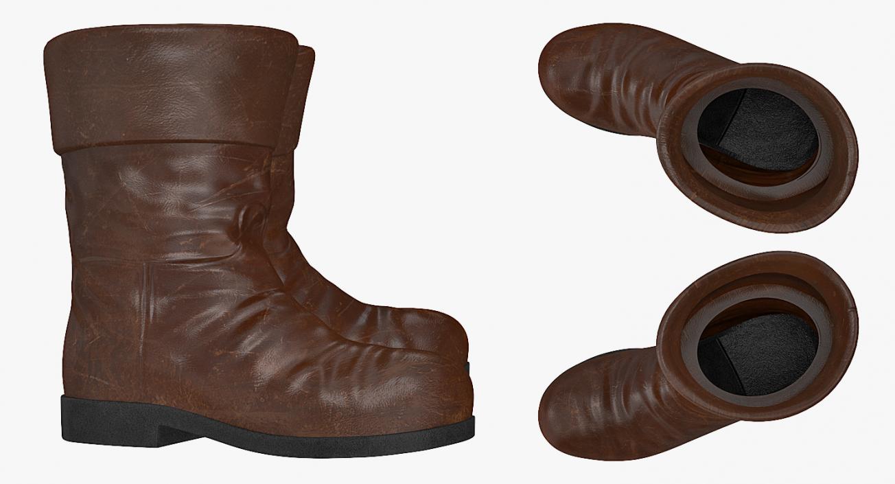 Old Leather Boots 3D