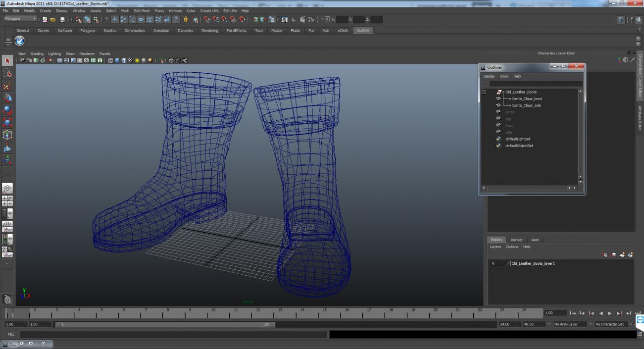 Old Leather Boots 3D