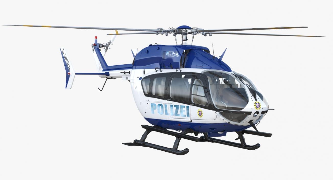 3D Eurocopter EC145 German Police Helicopter