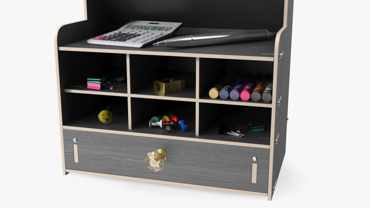 3D Office Stationery Organizer with Supplies