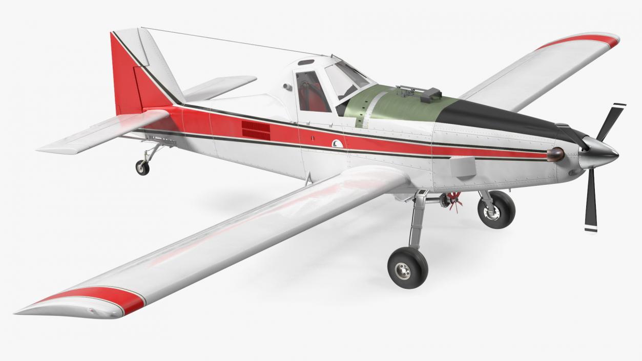 Agricultural Aircraft White Rigged 3D model