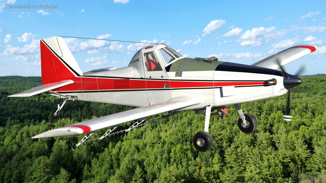 Agricultural Aircraft White Rigged 3D model