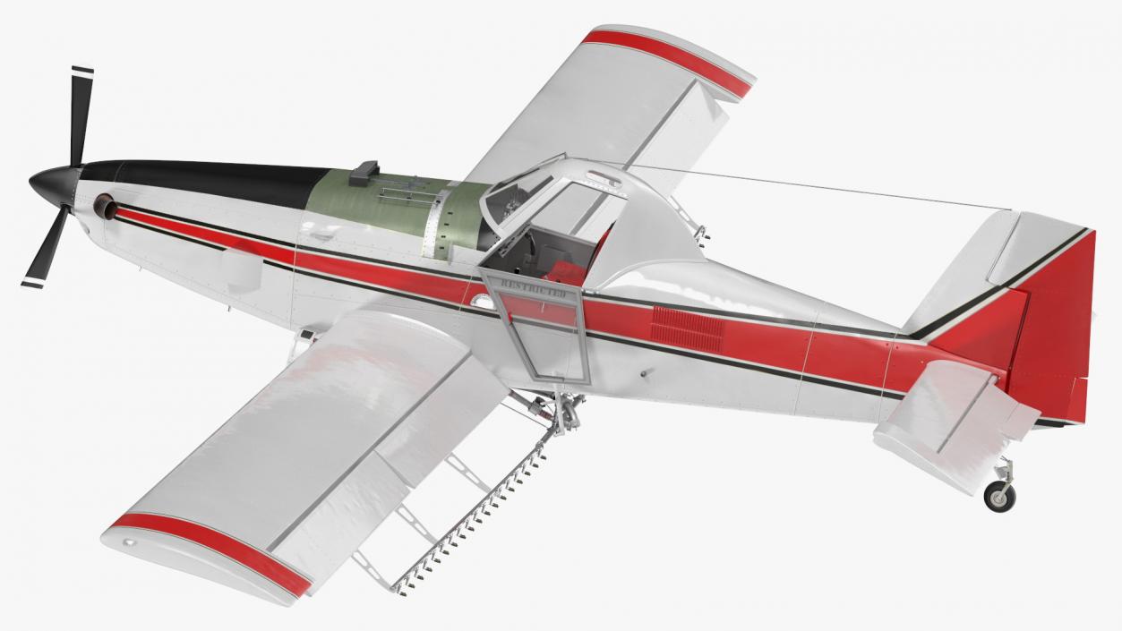 Agricultural Aircraft White Rigged 3D model