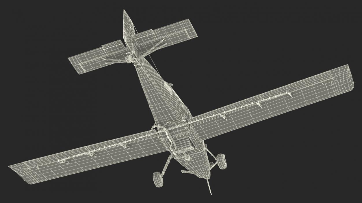 Agricultural Aircraft White Rigged 3D model