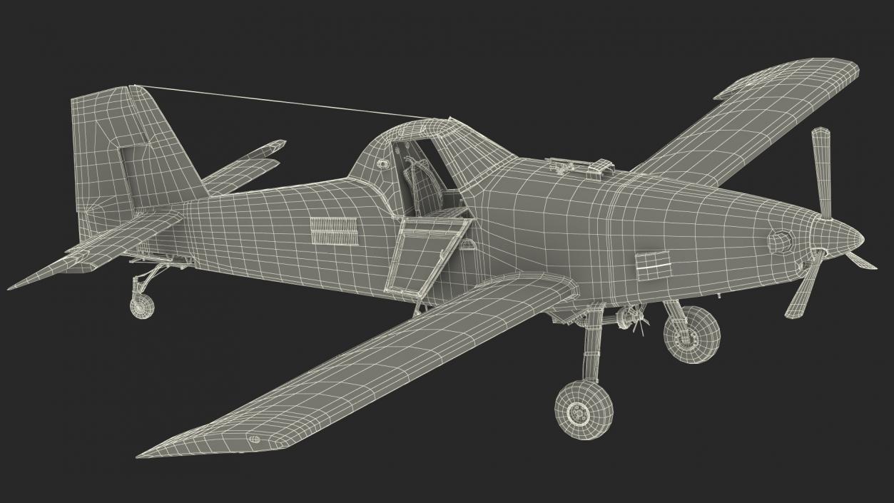 Agricultural Aircraft White Rigged 3D model