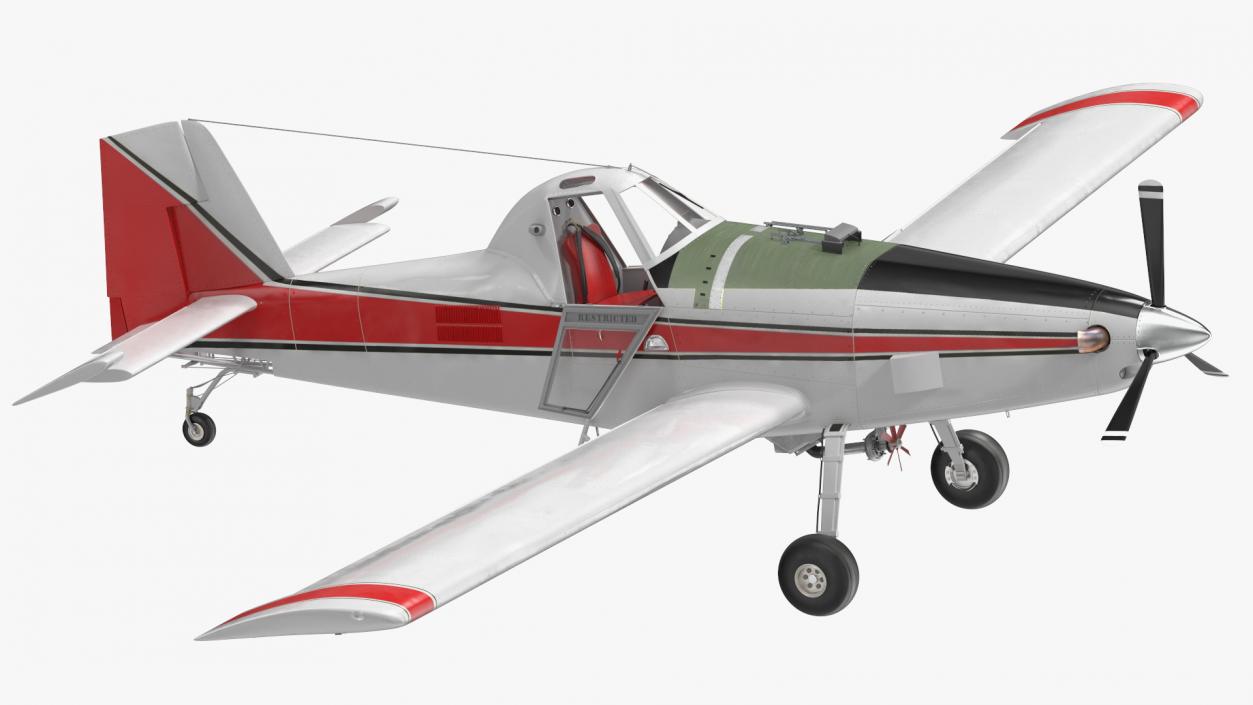 Agricultural Aircraft White Rigged 3D model