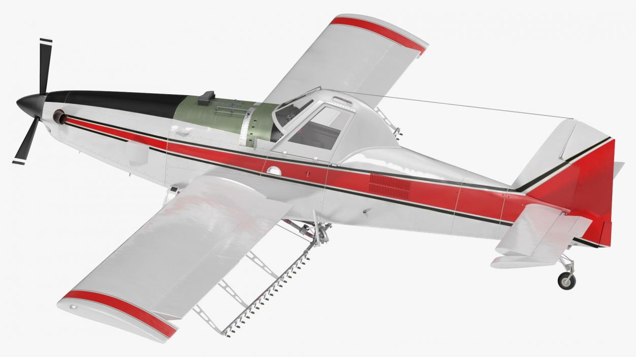 Agricultural Aircraft White Rigged 3D model