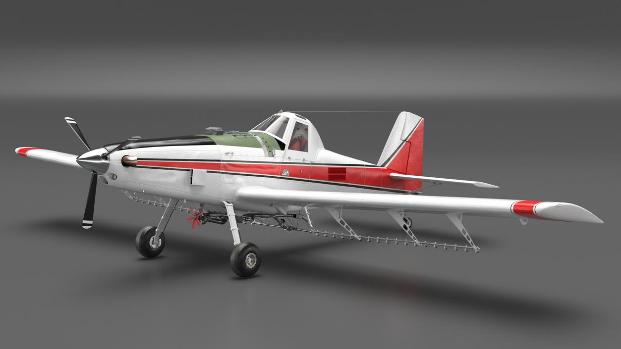 Agricultural Aircraft White Rigged 3D model