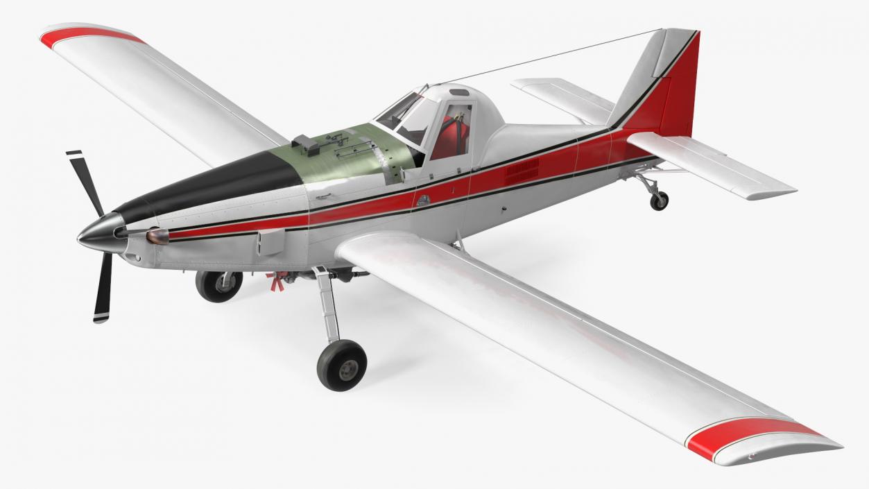 Agricultural Aircraft White Rigged 3D model