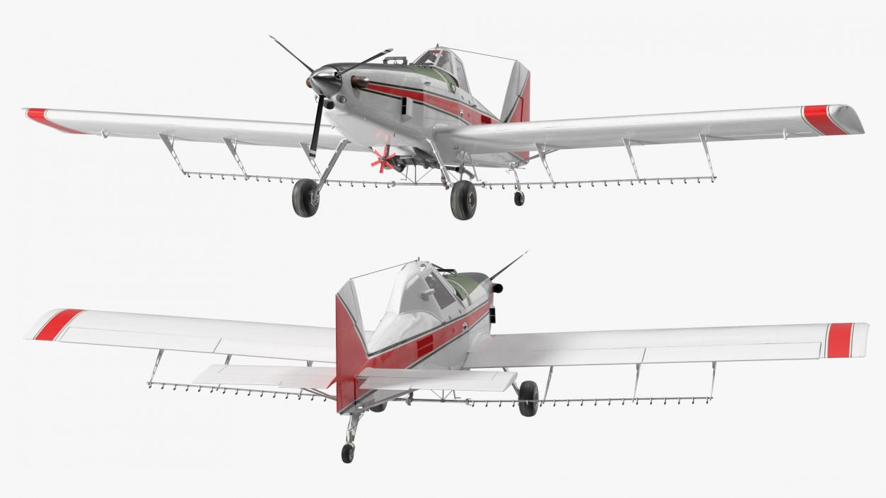 Agricultural Aircraft White Rigged 3D model