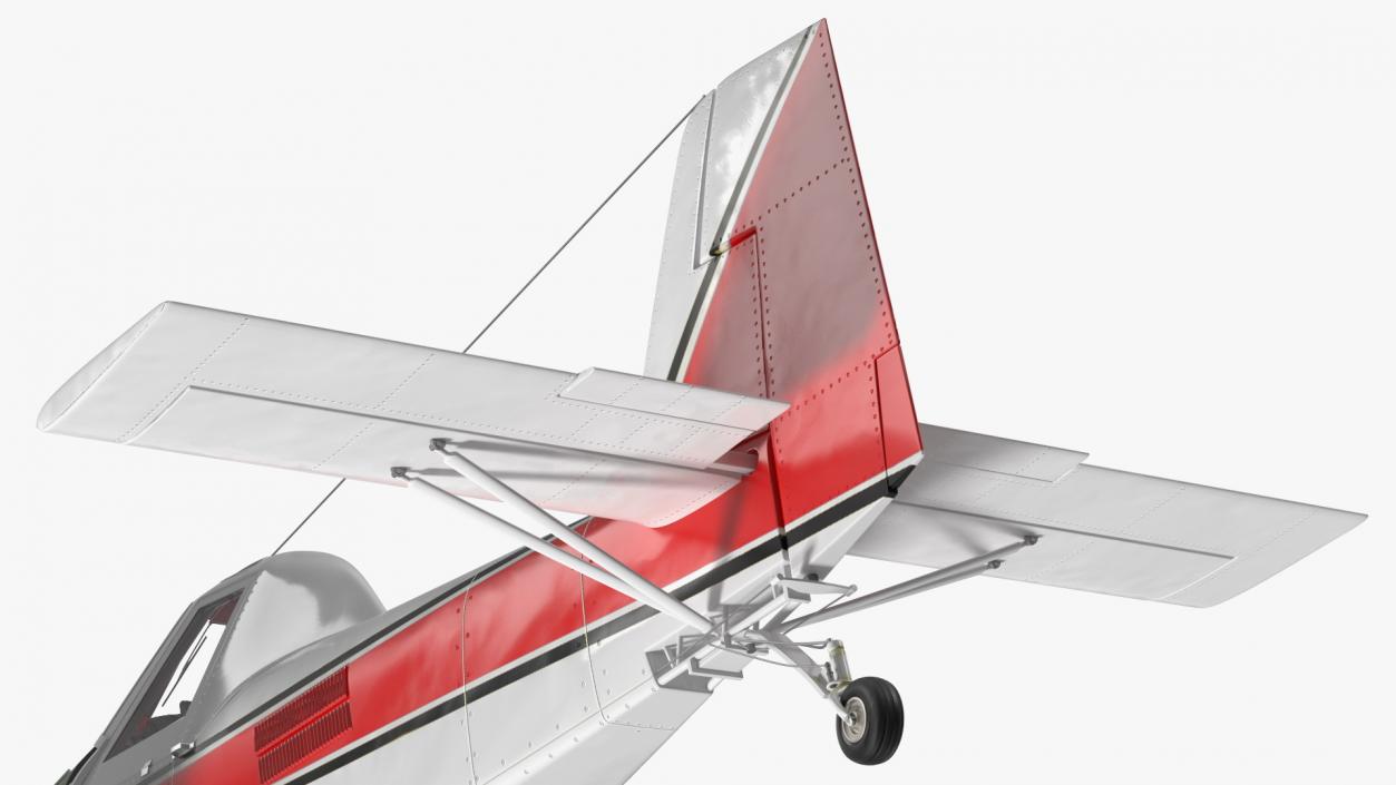 Agricultural Aircraft White Rigged 3D model