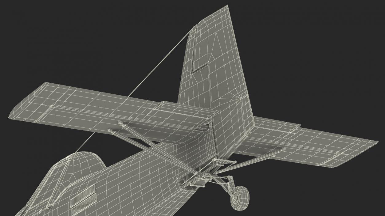 Agricultural Aircraft White Rigged 3D model