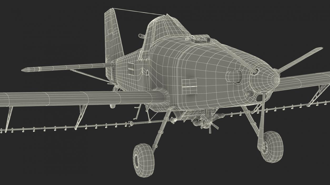 Agricultural Aircraft White Rigged 3D model